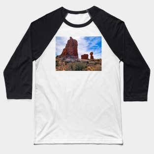 Rock formation in Arches National Park Baseball T-Shirt